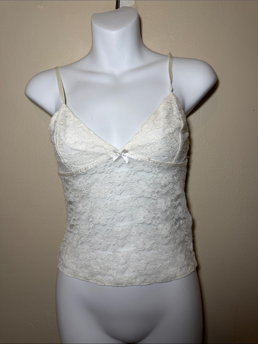 Edikted Ivory Lace Camisole with Floral Accent